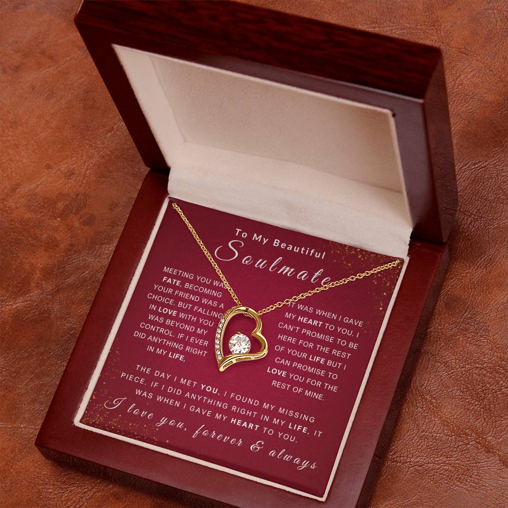 To My Soulmate Necklace - Love You Forever & Always