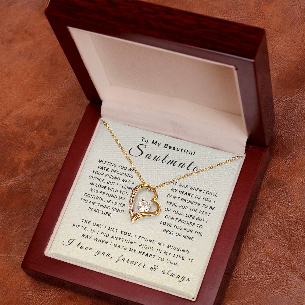 To My Soulmate Necklace - Love You Forever & Always