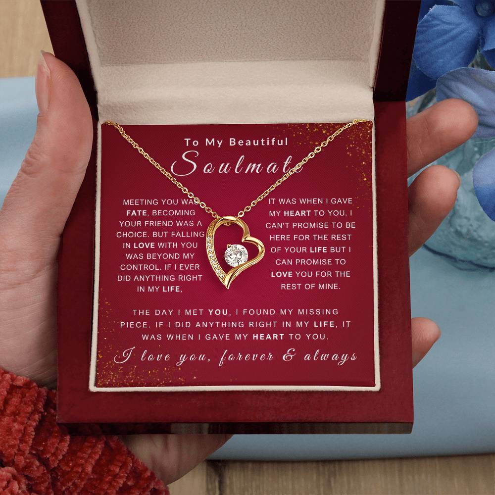 To My Soulmate Necklace - Love You Forever & Always