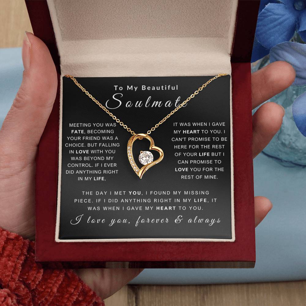 To My Soulmate Necklace - Love You Forever & Always