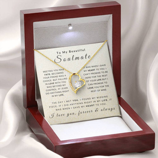 To My Soulmate Necklace - Love You Forever & Always