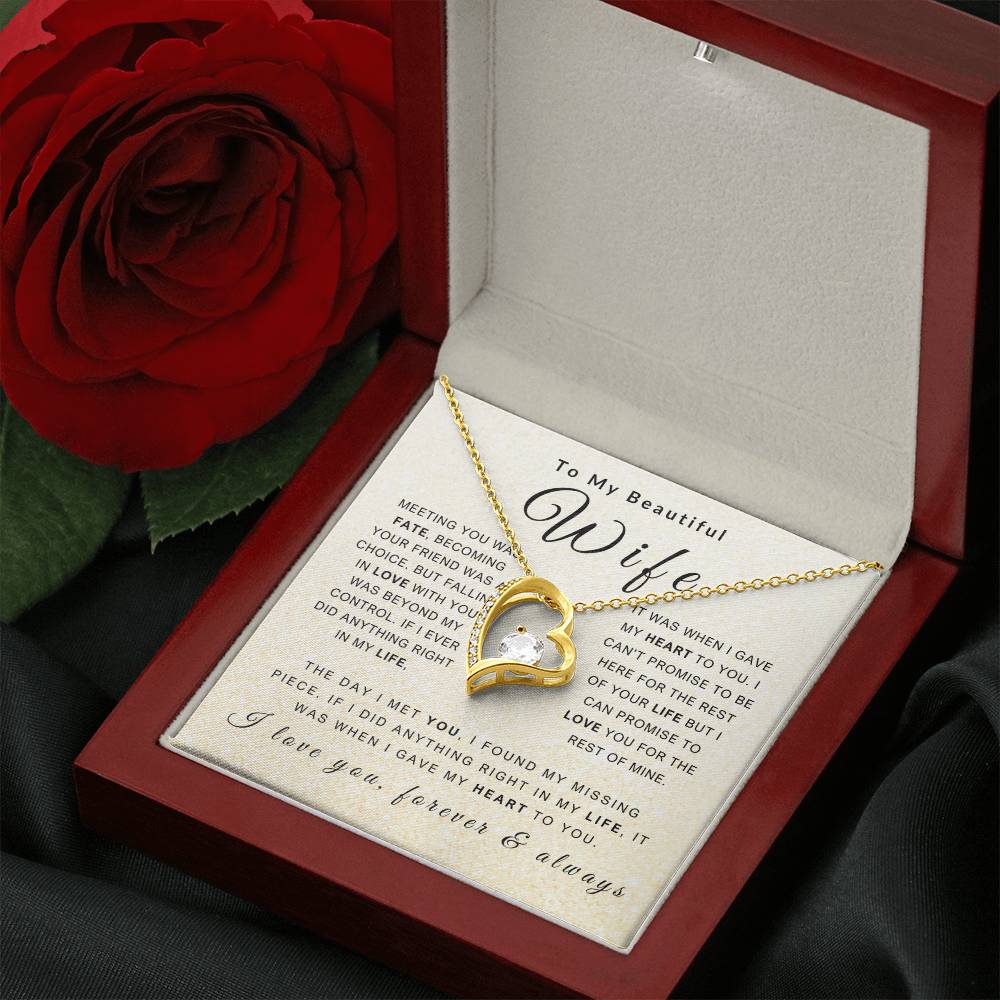 To My Wife Necklace - Love You Forever & Always