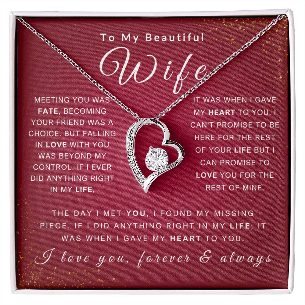 To My Wife Necklace - Love You Forever & Always