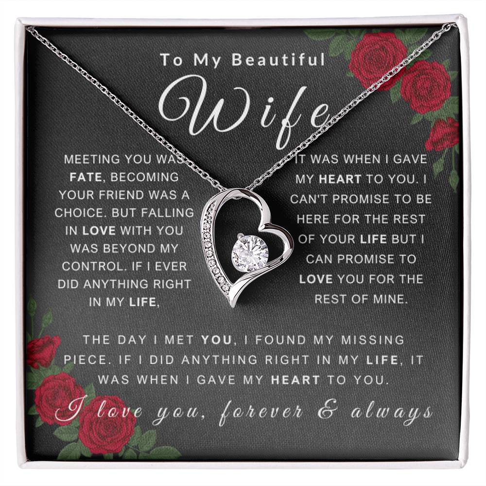 To My Wife Necklace - Love You Forever & Always