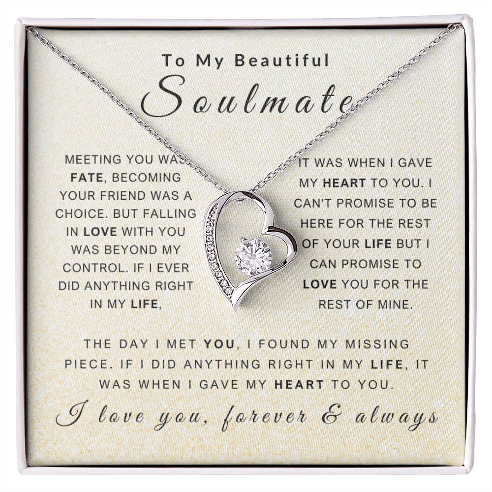 To My Soulmate Necklace - Love You Forever & Always