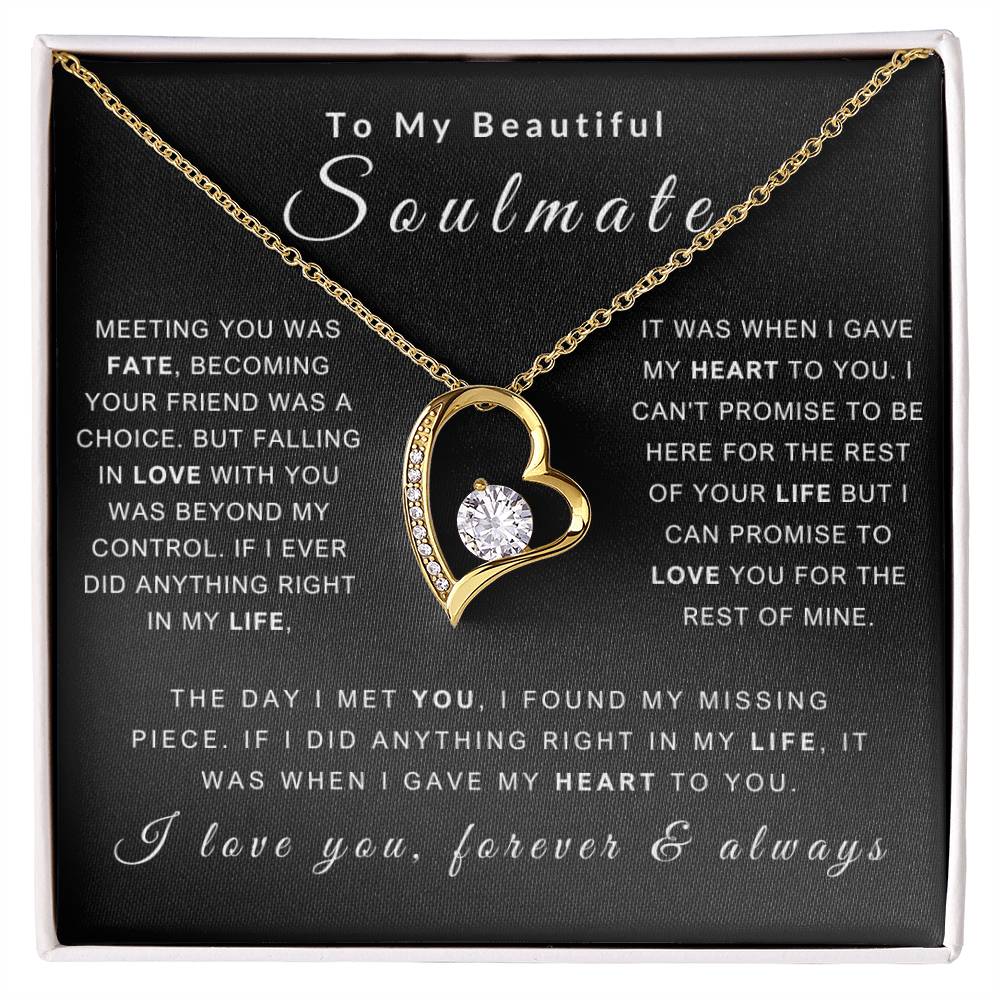 To My Soulmate Necklace - Love You Forever & Always