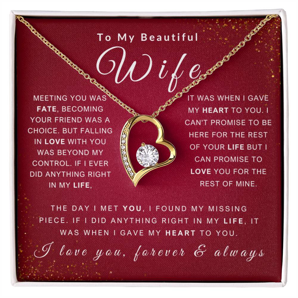 To My Wife Necklace - Love You Forever & Always