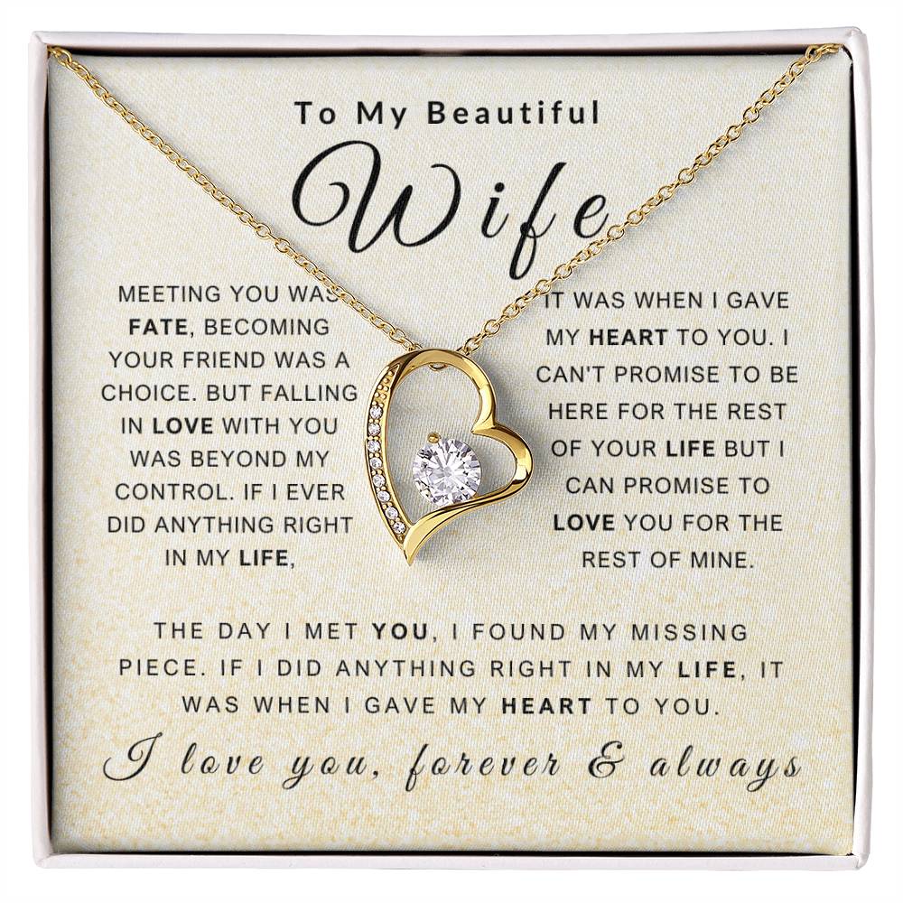 To My Wife Necklace - Love You Forever & Always