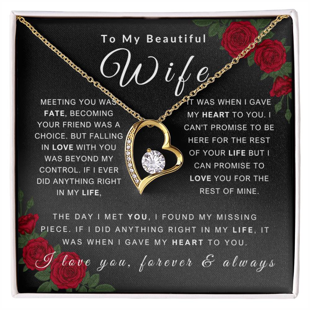 To My Wife Necklace - Love You Forever & Always