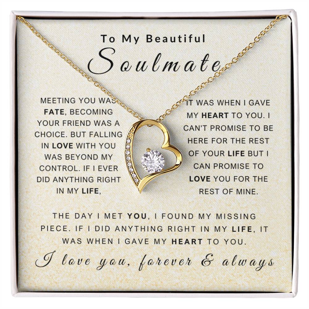 To My Soulmate Necklace - Love You Forever & Always