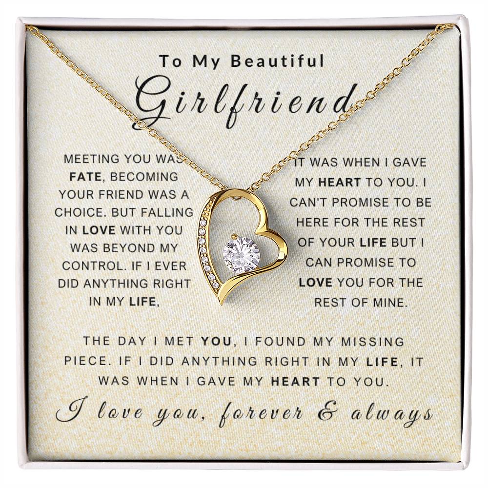 To My Girlfriend Necklace - Love You Forever & Always