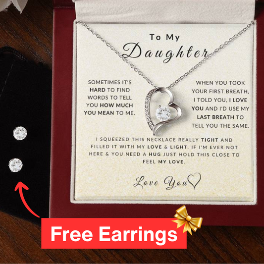 Love Daughter Necklace (Christmas Special - Free Earring Bundle)