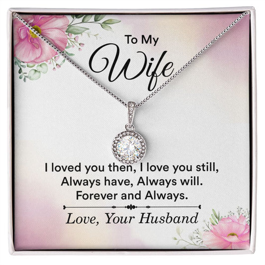 Wife | Forever & Always | 14K White & Yellow Necklace